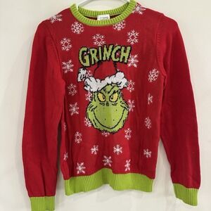 Youth The Grinch Sweater Christmas Jumping‎ Beans Size 12 Red